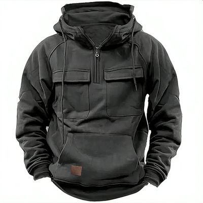 Massivfarbige Herren Pullover Hoodie Casual Sweatshirt Mantel für Herbst und Winter R