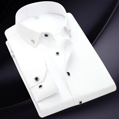 GALLERIE Weiße lange Ärmel Business Unisex-Camisas Übergrößene Formalhemden für Männer Polohemden Kleidung