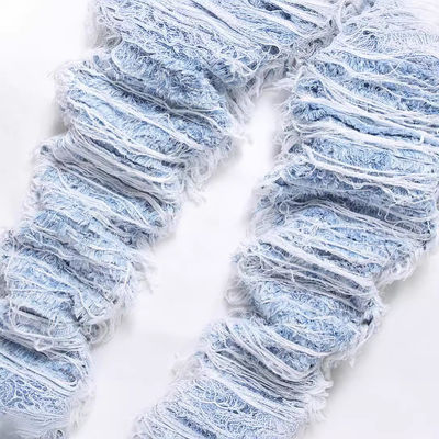 Mittlere Taille zerstört Gewaschene Jeans für gerade Beine Herrenhosen Hosen