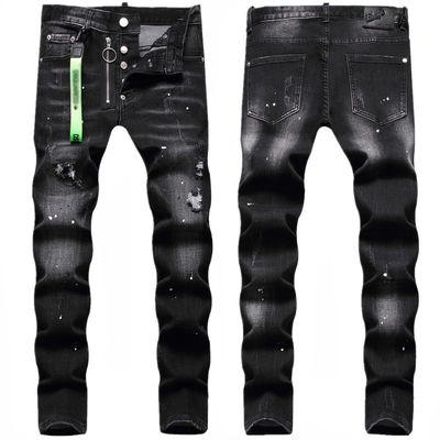 Farbblockierende Druckmuster Herren Jeans für benutzerdefiniertes Logo und handgezeichnetes Design