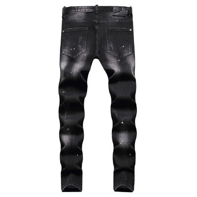 Farbblockierende Druckmuster Herren Jeans für benutzerdefiniertes Logo und handgezeichnetes Design