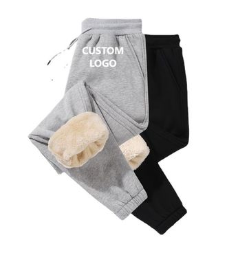 Casual Style Ziehseile Taille Winterdicke Sherpa Fleece Jogger für Männer-Sweatpants