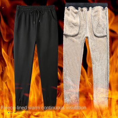 Casual Style Ziehseile Taille Winterdicke Sherpa Fleece Jogger für Männer-Sweatpants