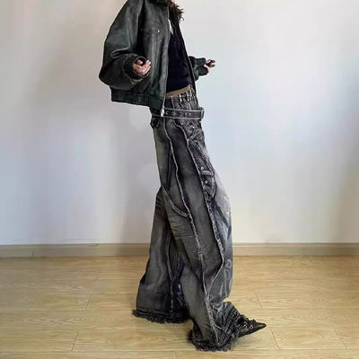 Polyester/Baumwolle Waschen Y2K Übergroße Welle Design Krawatte Farbstoff Cargo Hosen für Männer und Frauen