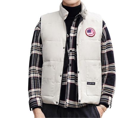 Aufgedruckte weiße Entenhülse Bodywarmer Regelmäßige Länge Outdoor-Taktische Weste für Männer