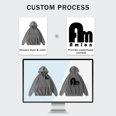 XMAMLON Custom Logo Unisex Reißverschluss Hoodie Jacke Affen Wasch Tracksuit für den Frühling