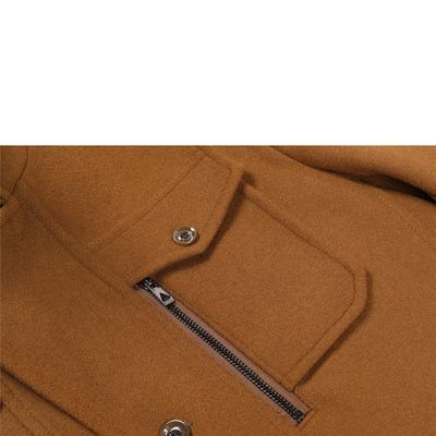 Doppelschicht-Halsband Männern Wollmantel mit Gewebe aus Woll und Vintage-Dekoration