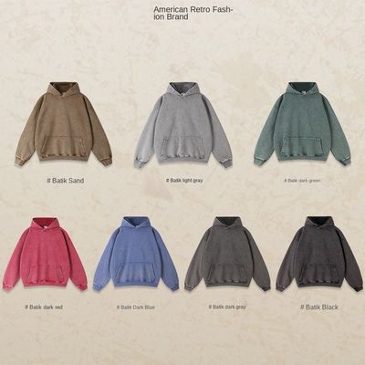 450G Herren Hoodies mit Custom Logo Batik Design und Seidendruck auf Baumwollstoff