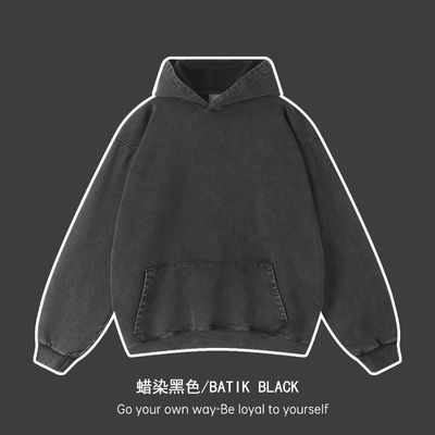 450G Herren Hoodies mit Custom Logo Batik Design und Seidendruck auf Baumwollstoff