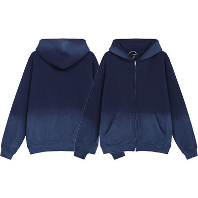 Vintage Zip Up Acid Wash Herren Hoodies Sweatshirts mit und Regularer Ärmel Stil
