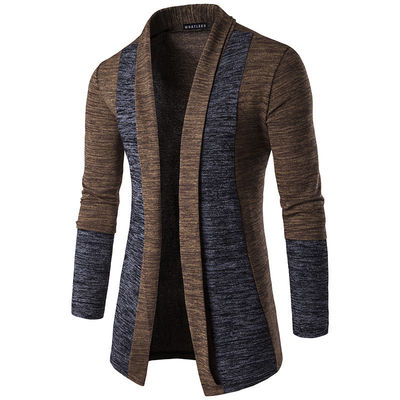 XMAMLON OEM Casual Knitwear für Männer Long Sleeve Cardigan mit Kontrastfarbstichen