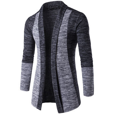 XMAMLON OEM Casual Knitwear für Männer Long Sleeve Cardigan mit Kontrastfarbstichen