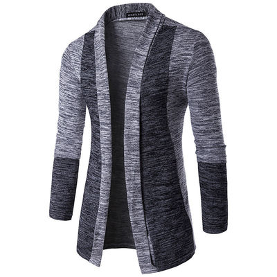 XMAMLON OEM Casual Knitwear für Männer Long Sleeve Cardigan mit Kontrastfarbstichen