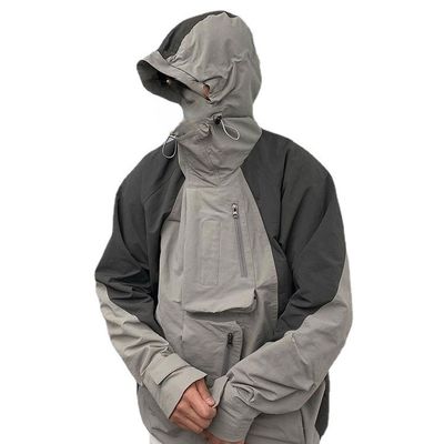 Patchwork Windbreaker-Mantel für Bergsteiger und Skifahrer