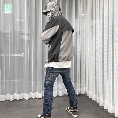 Patchwork Windbreaker-Mantel für Bergsteiger und Skifahrer