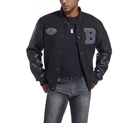 Stickerei Dekoration Gewirkte Herren-Versity-Jacke für die Winter- und Herbstkollektion