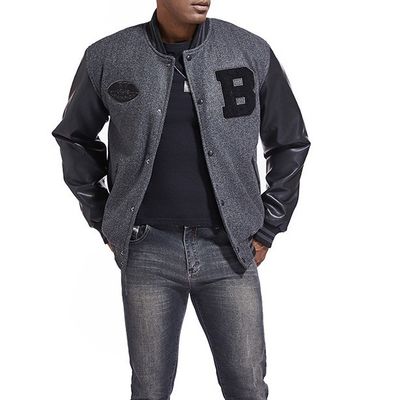Stickerei Dekoration Gewirkte Herren-Versity-Jacke für die Winter- und Herbstkollektion