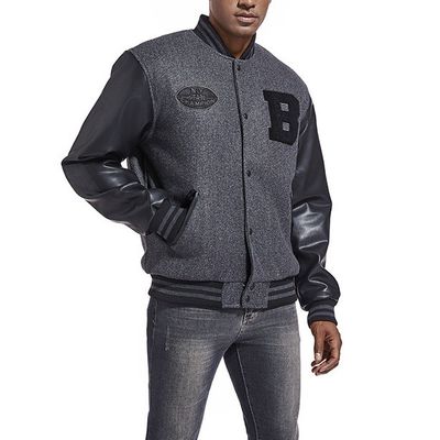 Stickerei Dekoration Gewirkte Herren-Versity-Jacke für die Winter- und Herbstkollektion