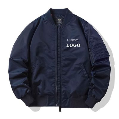 Modische Reißverschluss-Platte MA1 Flight Bomber Jacket für Männer mit individueller Stickerei