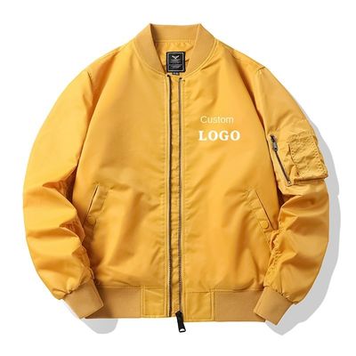 Modische Reißverschluss-Platte MA1 Flight Bomber Jacket für Männer mit individueller Stickerei