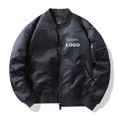 Modische Reißverschluss-Platte MA1 Flight Bomber Jacket für Männer mit individueller Stickerei