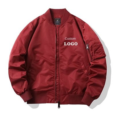 Modische Reißverschluss-Platte MA1 Flight Bomber Jacket für Männer mit individueller Stickerei