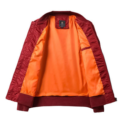 Modische Reißverschluss-Platte MA1 Flight Bomber Jacket für Männer mit individueller Stickerei