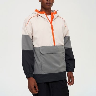 Regelmäßige Ärmel XMAMLON Custom Logo Kragenlos Anoraks Windbreaker Jacke für Männer