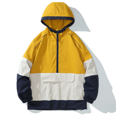 Regelmäßige Ärmel XMAMLON Custom Logo Kragenlos Anoraks Windbreaker Jacke für Männer