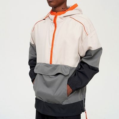 Regelmäßige Ärmel XMAMLON Custom Logo Kragenlos Anoraks Windbreaker Jacke für Männer