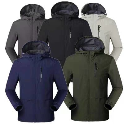 Dicke Custom Safari Reißverschluss Jacke Farbige Windbreaker Jacke Gewebte taktische Herren Jacke Mantel