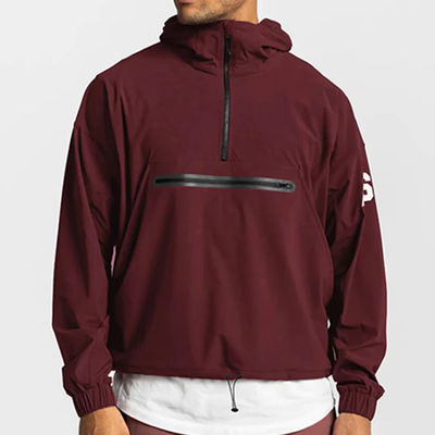 Herbstsaison Herren Quartier Zip Windschutz mit Haube und wasserdichtem Stoff